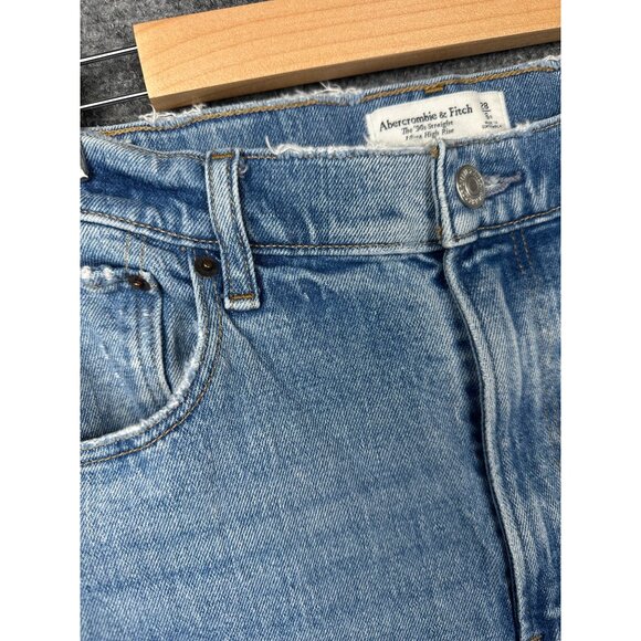 Abercrombie & Fitch The 90’s Straight Ultra High Rise Jean Size 28/6 Spilt Ankle - Picture 11 of 15